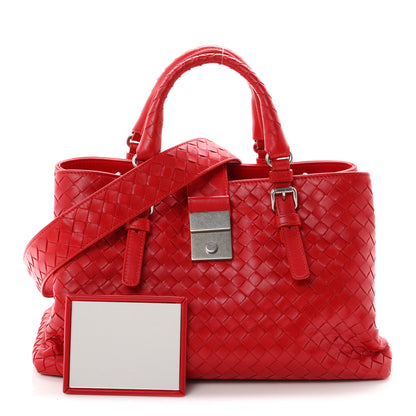 Bottega Veneta Nappa Intrecciato Small Roma Tote Red 3 of 11