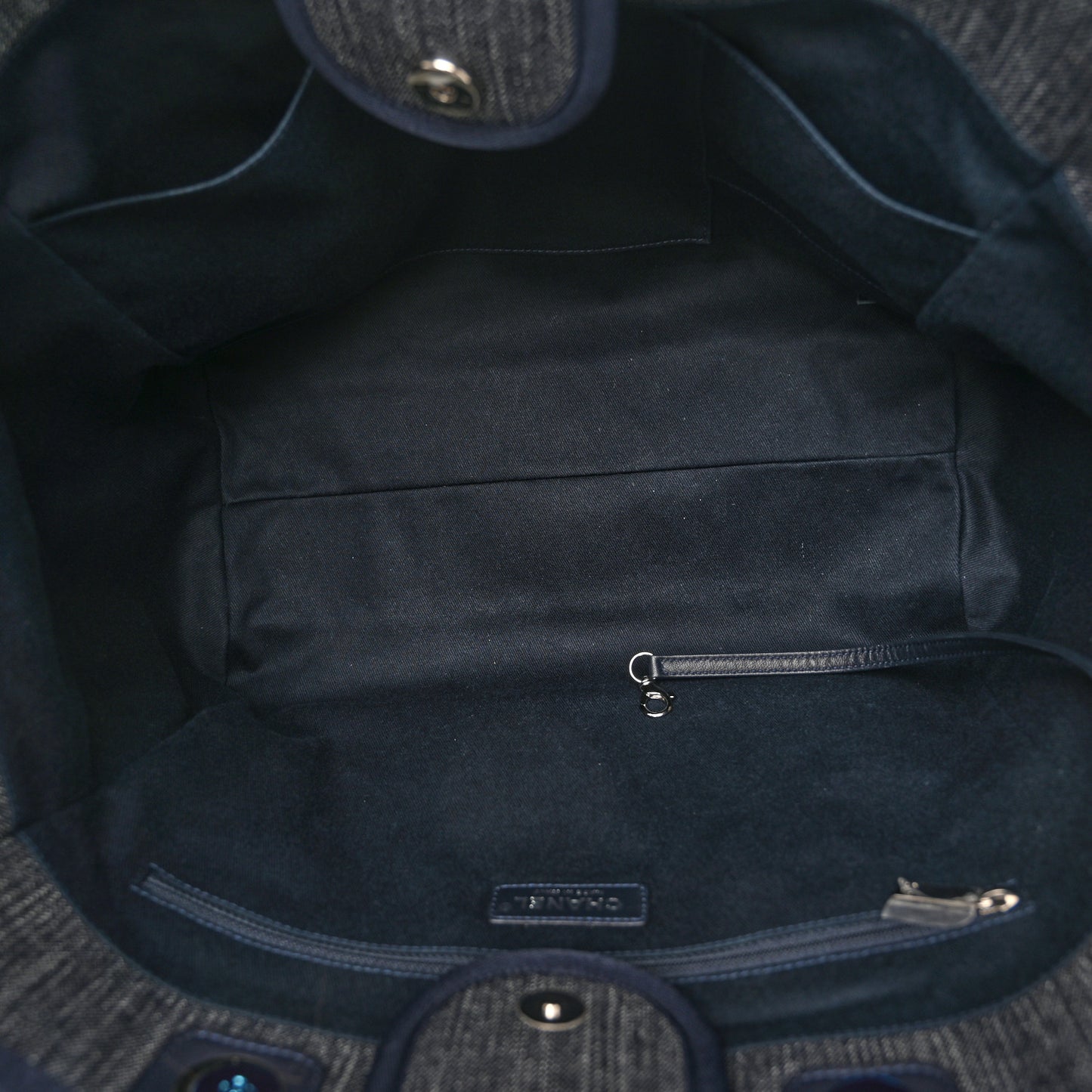 Denim Medium Deauville Tote Blue Orange