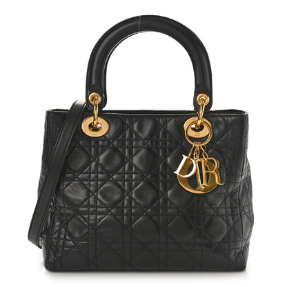 Christian Dior Lambskin Cannage Medium Lady Dior Black 1 of 13