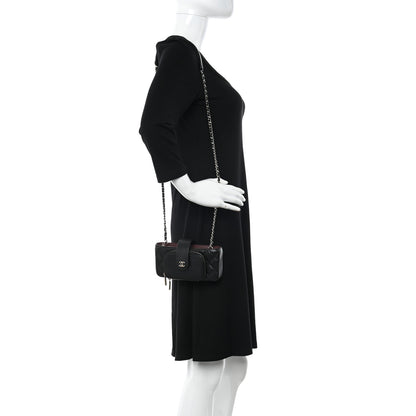 Chanel Caviar Quilted Phone Holder With Chain Black 2 of 10
