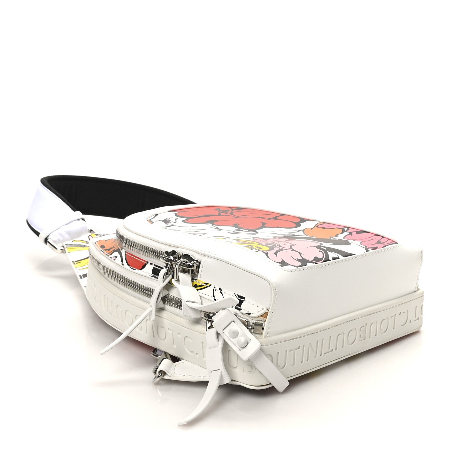 Christian Louboutin X SHUN SUDO Calfskin Button Flower Loubifunk Sling Bag White Multicolor 4 of 9