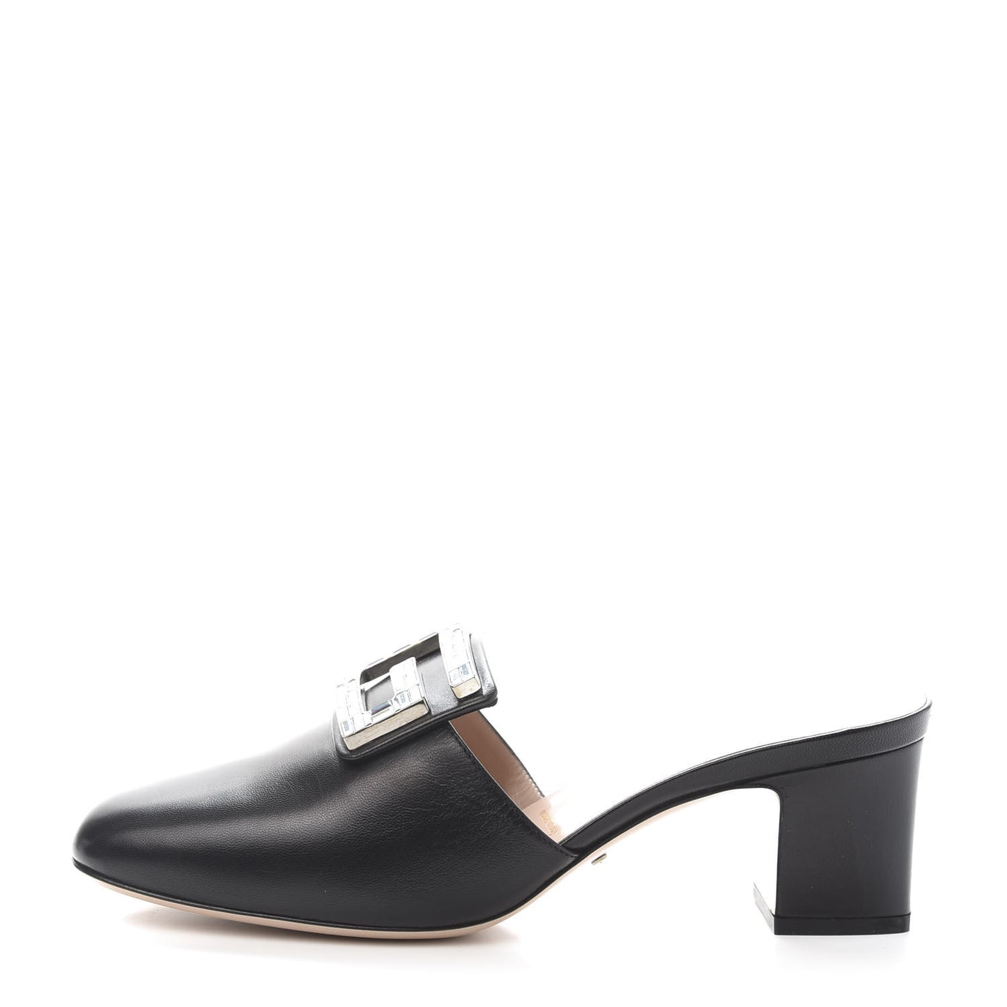 Malaga Kid Crystal Square G Madelyn Mules 39.5 Black