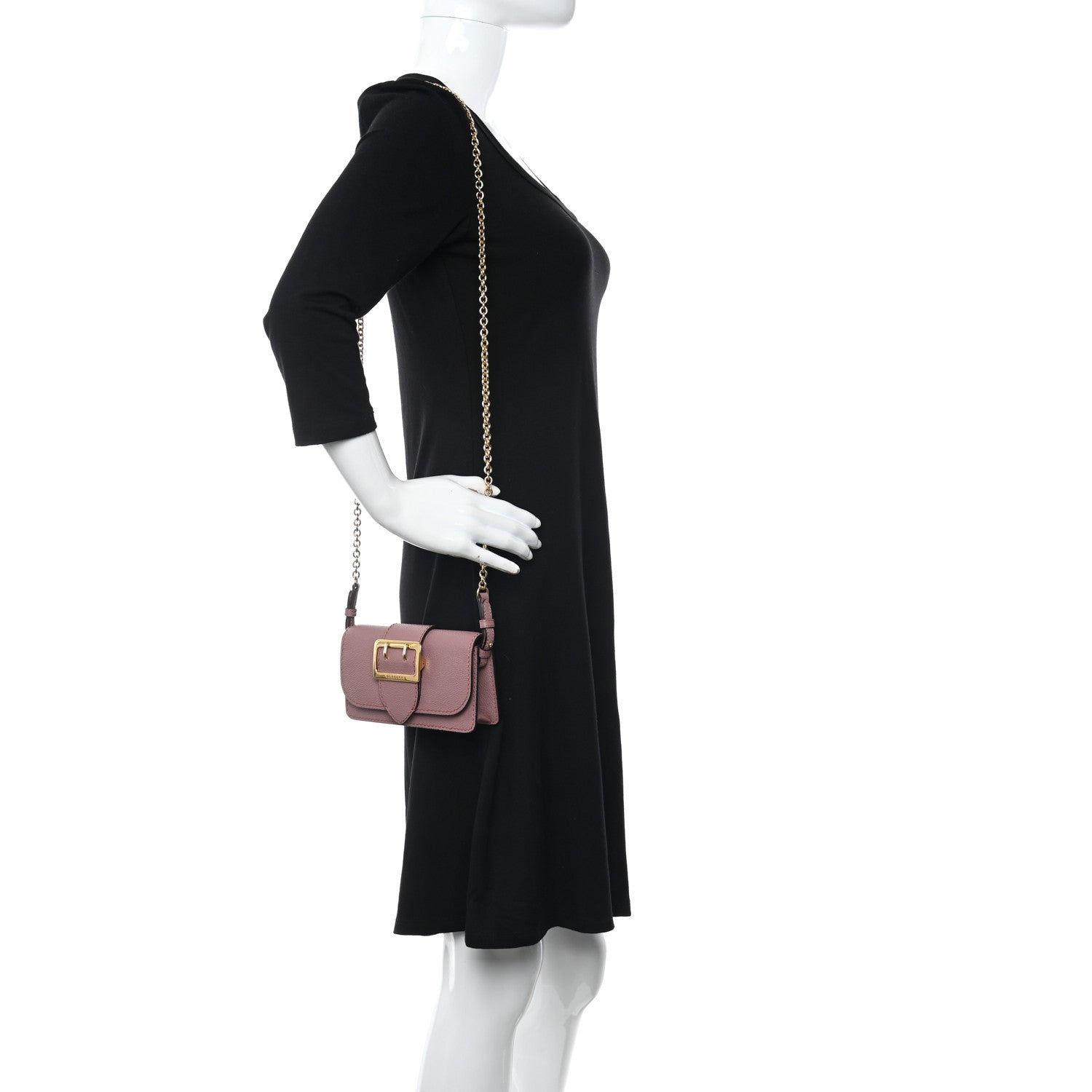 Burberry Grainy Calfskin Mini Buckle Bag Pink 2 of 11