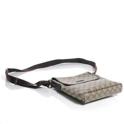 Gucci GG Supreme Monogram Selleria Calfskin Small Flap Messenger Bag Beige Ebony Cocoa Dark Chocolate 4 of 7