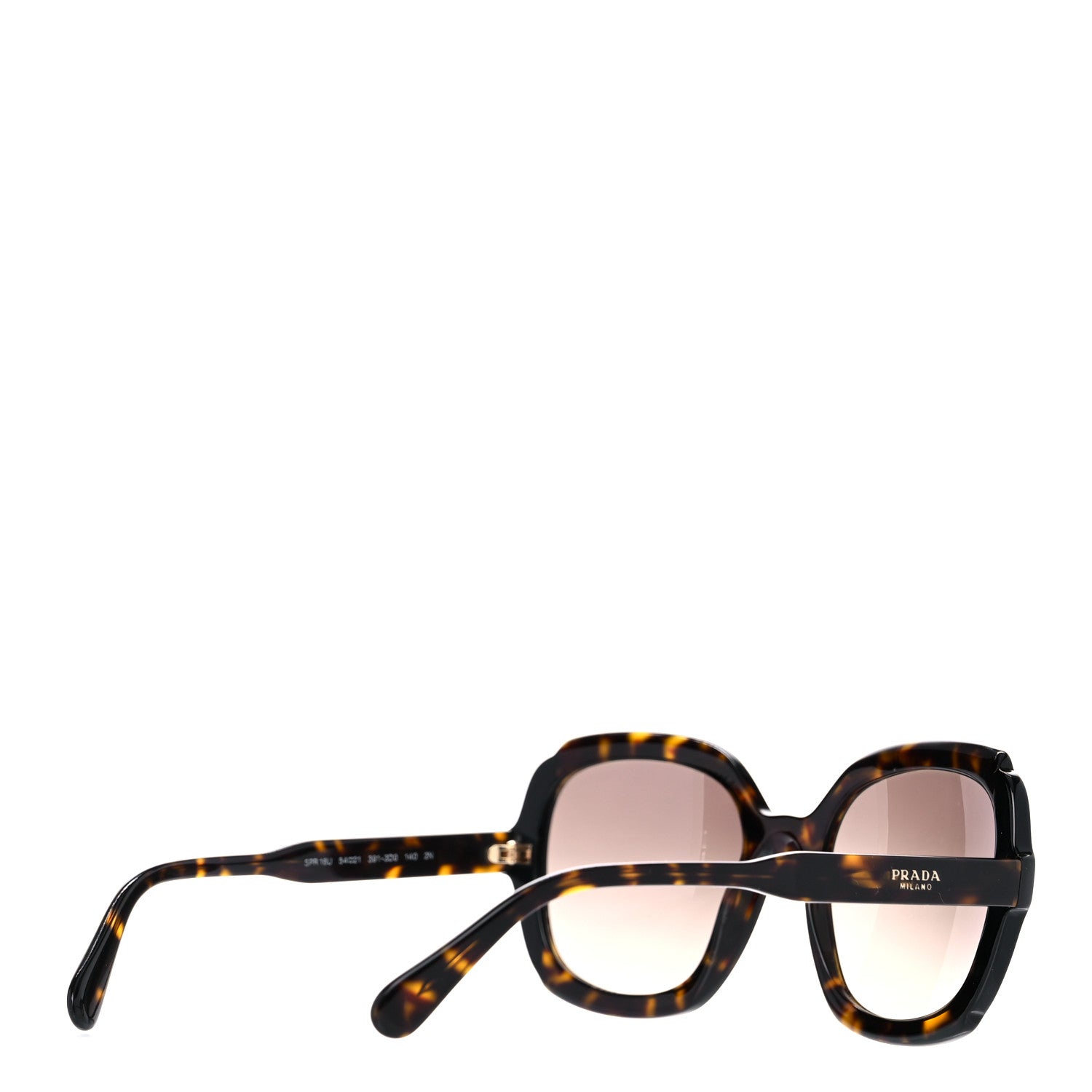 Prada Tortoise Shell Round Sunglasses SPR 16U Black 3 of 9