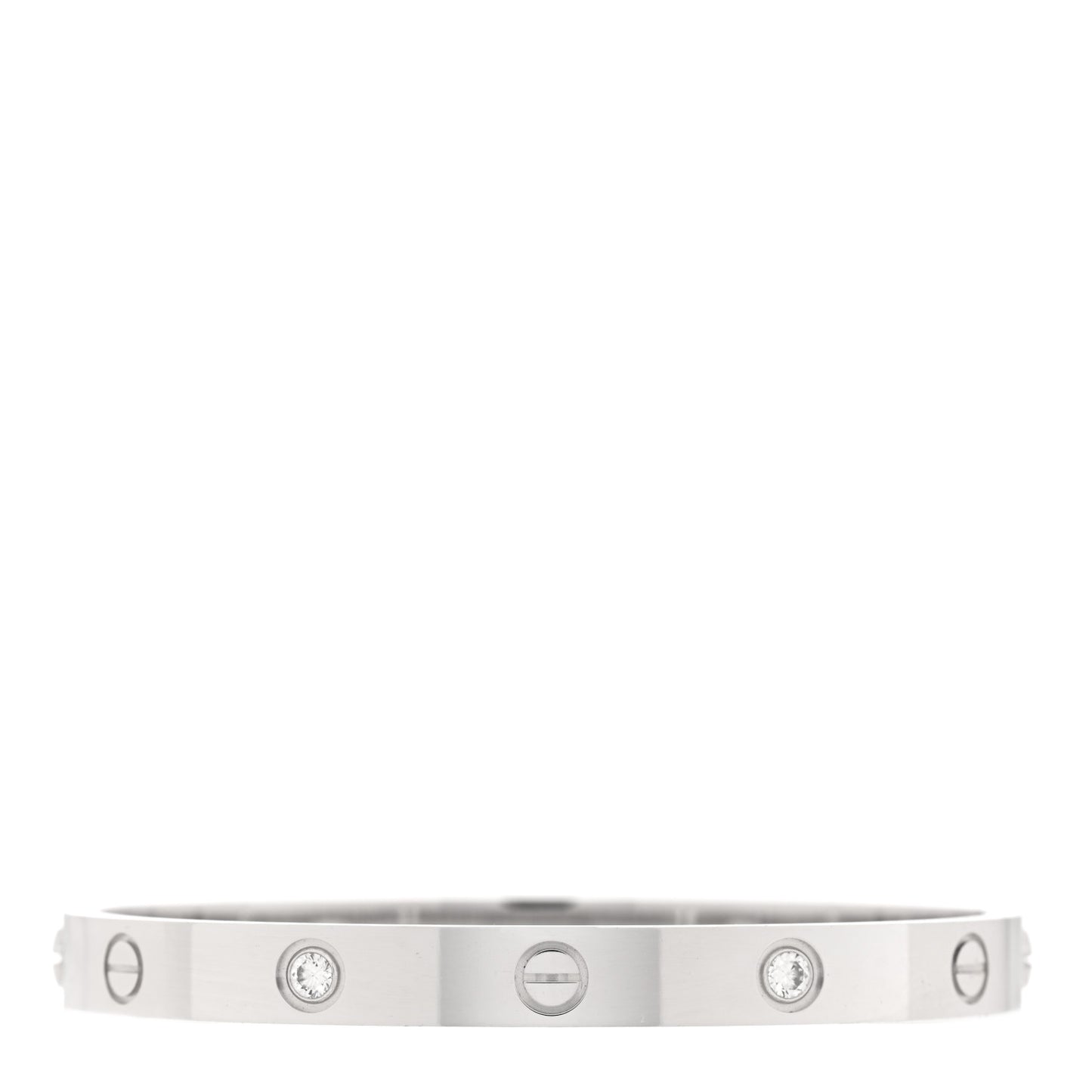 18K White Gold 4 Diamond LOVE Bracelet 17