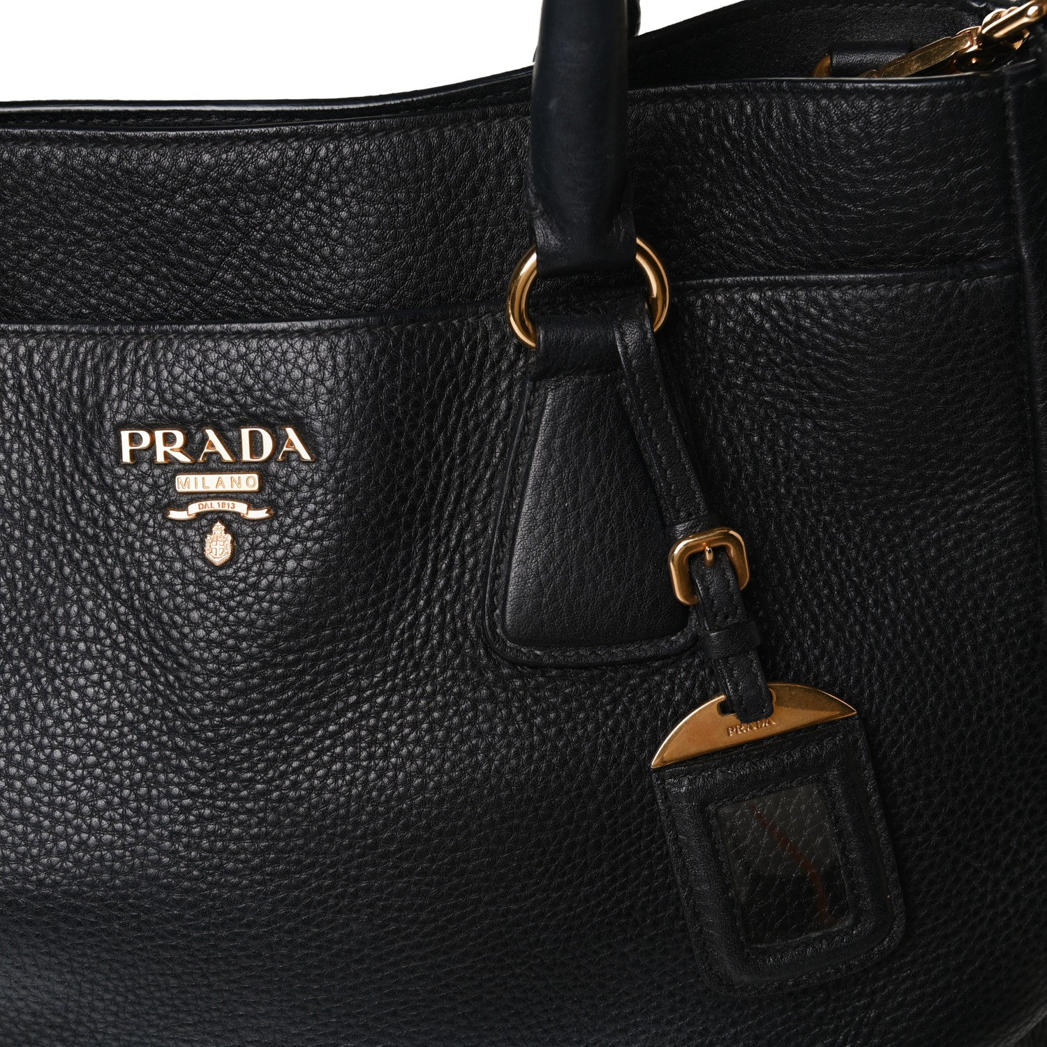 Prada Vitello Daino Shopping Tote Black 16 of 24