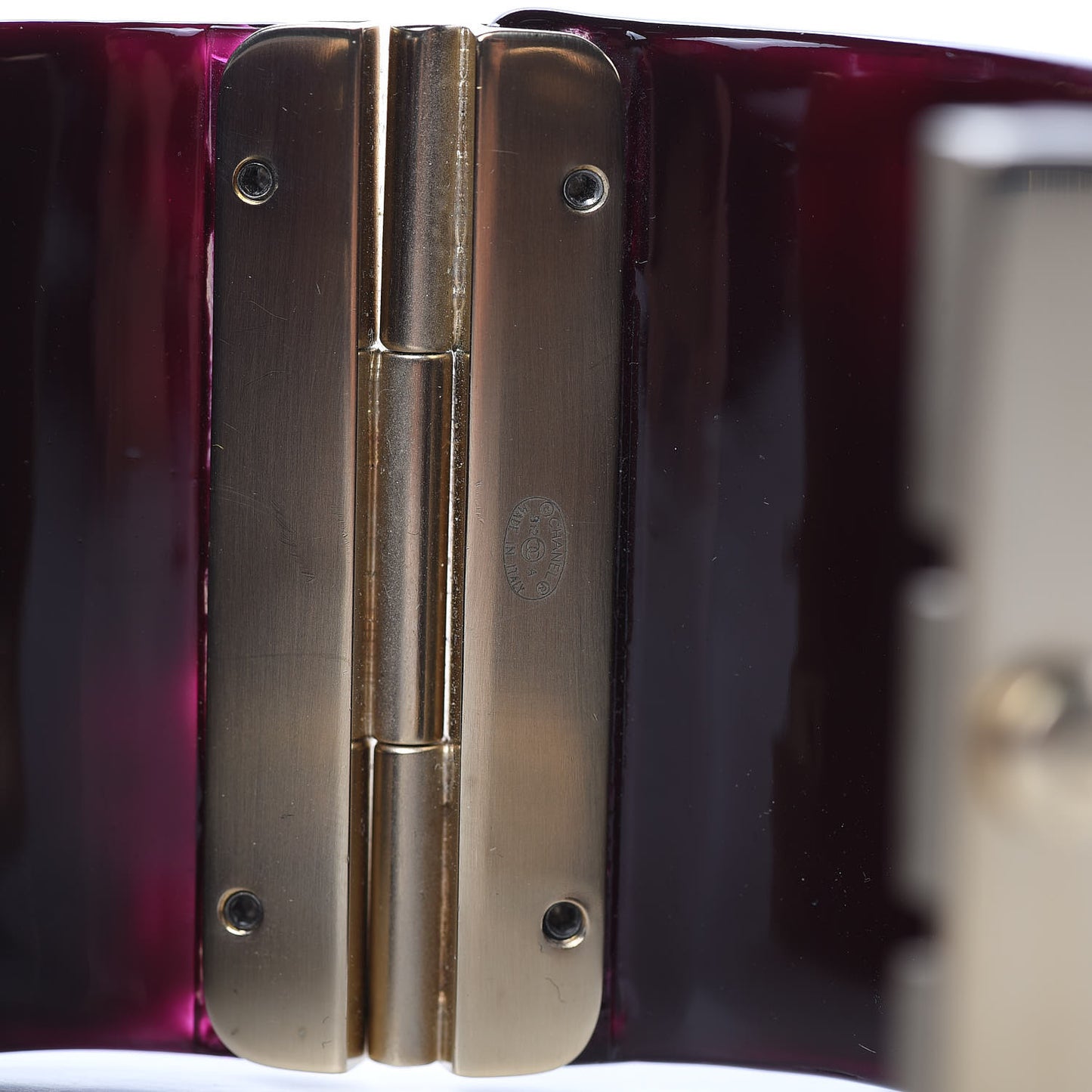 Resin Enamel Crystal CC Cabochon Cuff Burgundy