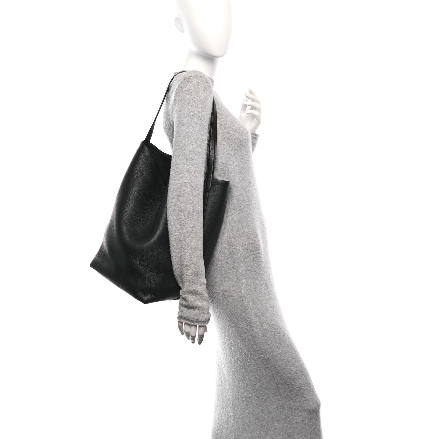 Grained Calfskin Large N/S Park Tote Black