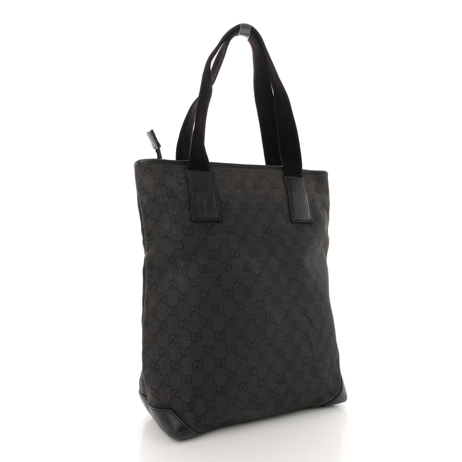 Gucci Nylon Calfskin Monogram Tall Tote Dark Brown 3 of 17