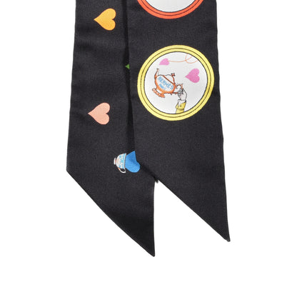 Hermes Silk Tea Time Twilly Black Rouge Multicolor 2 of 4