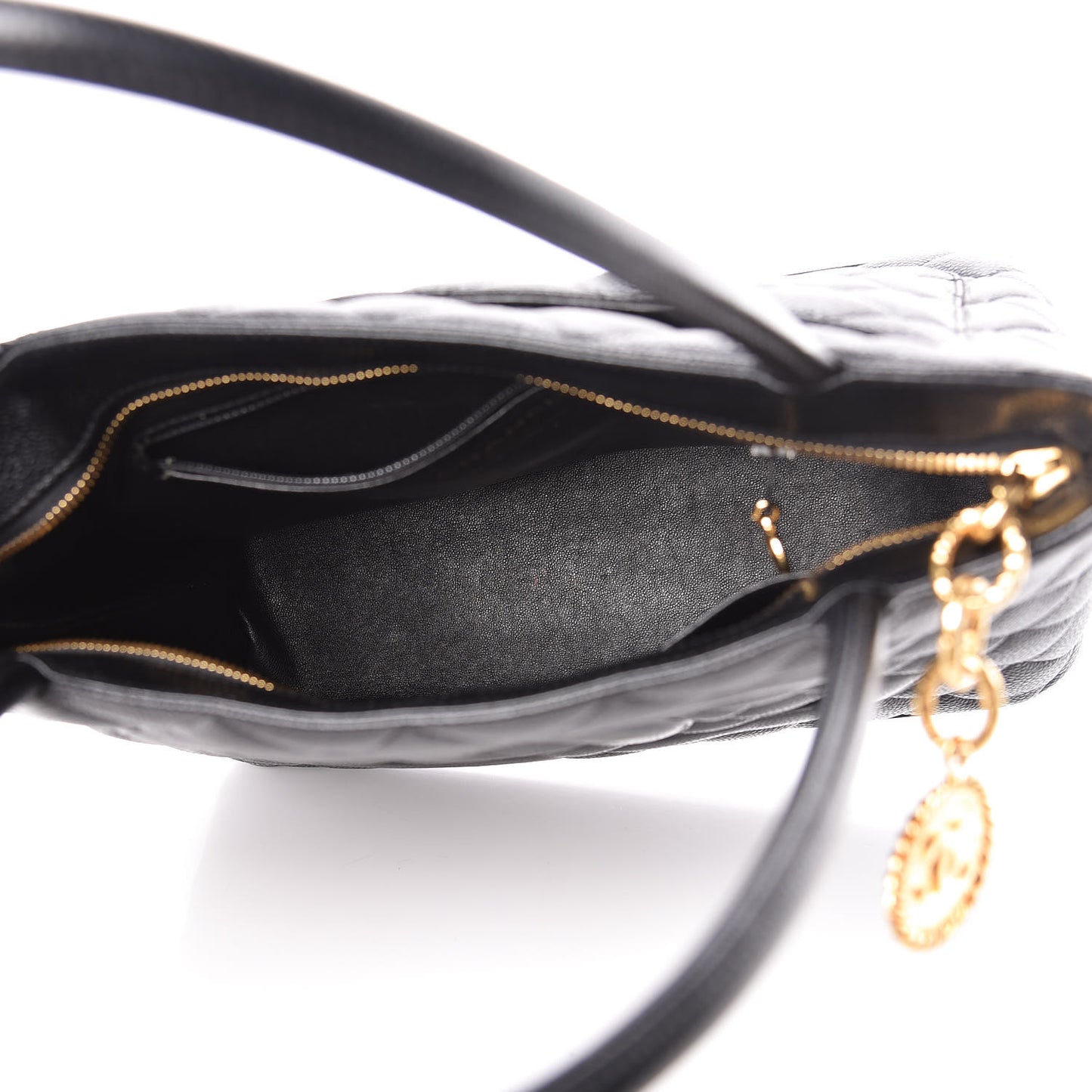 Caviar Quilted Medallion Tote Black