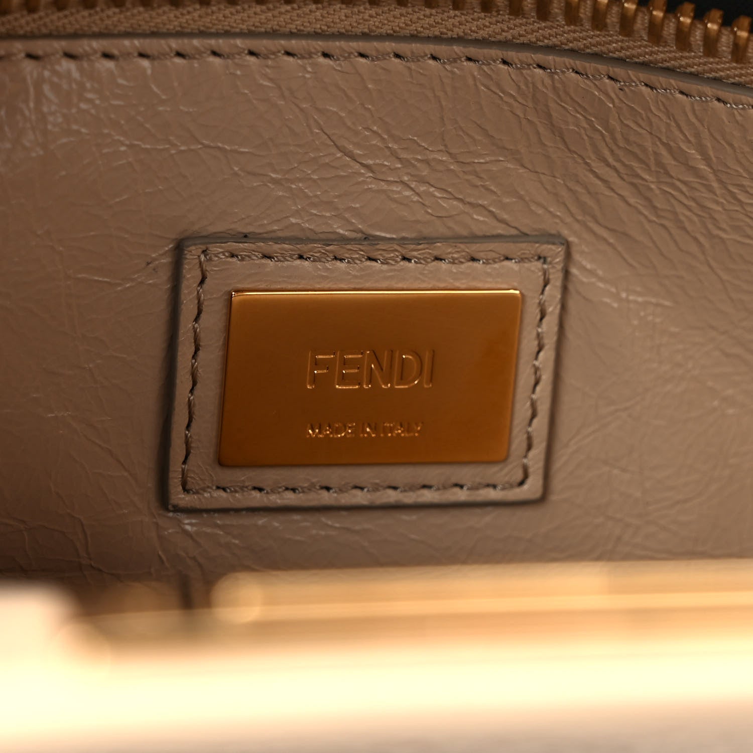 Fendi Agnello Old Shine Large Peekaboo Iconic Satchel Amido 6 of 11