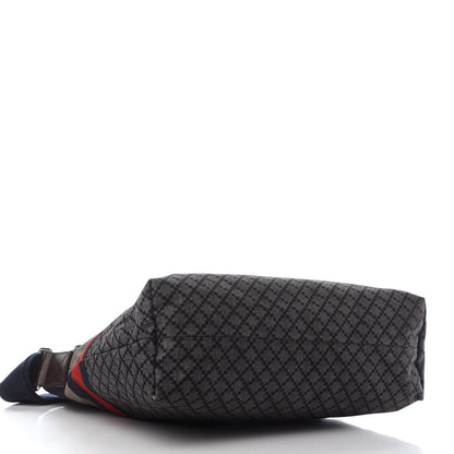 Gucci Nylon Diamante Medium Flat Messenger Bag Navy 3 of 10