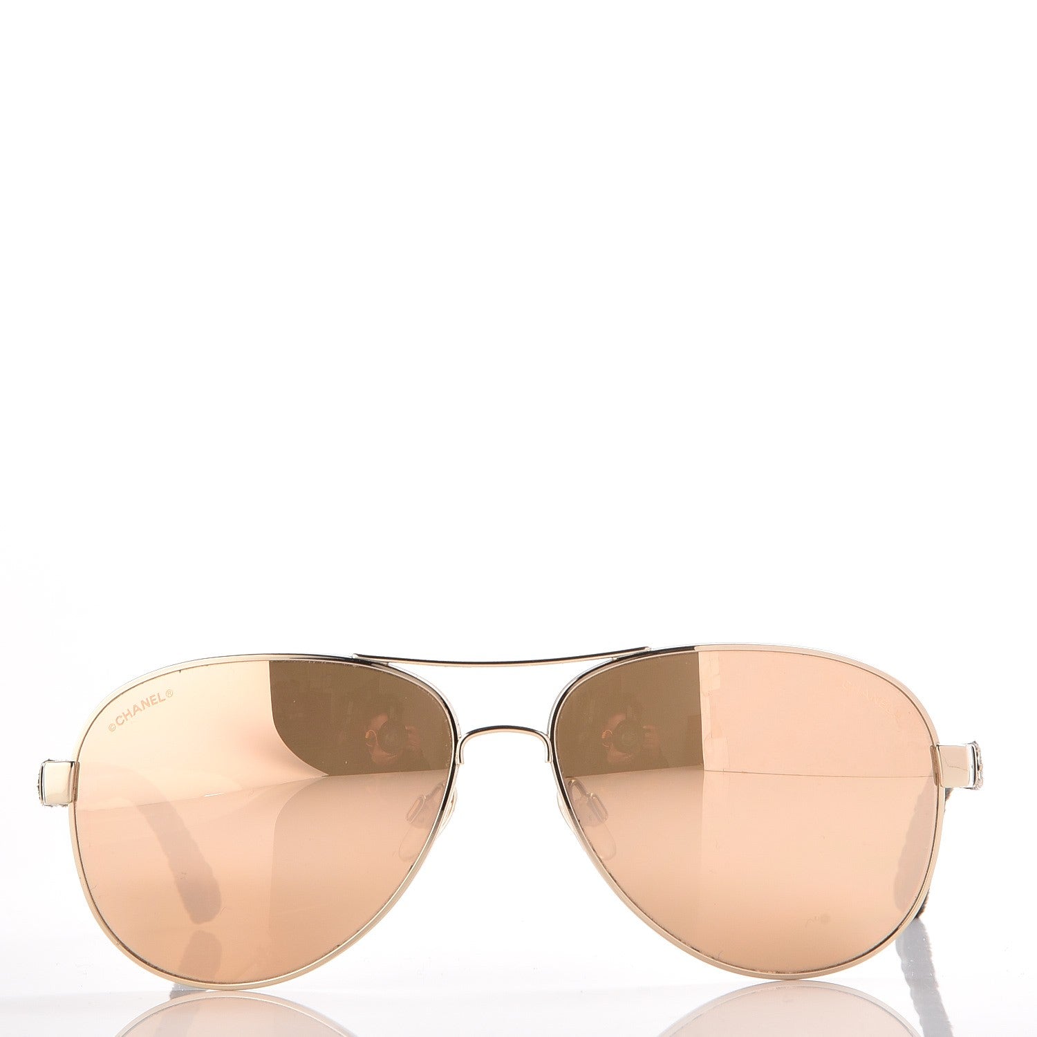 Chanel Pilot Quilting Sunglasses 4207 Gold 2 of 8