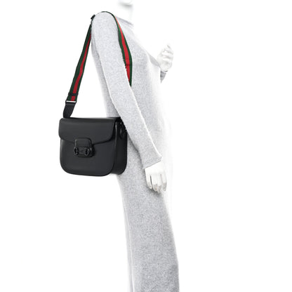 Gucci Azalea Calfskin Web Monochrome Horsebit 1955 Shoulder Bag Black 2 of 10