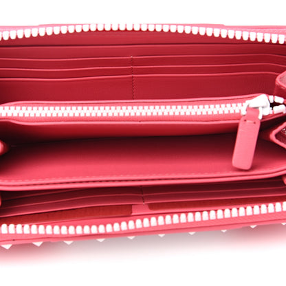 Valentino Garavani Vitello Colorblock Free Rockstud Zip Around Wallet Shadow Pink White 4 of 8