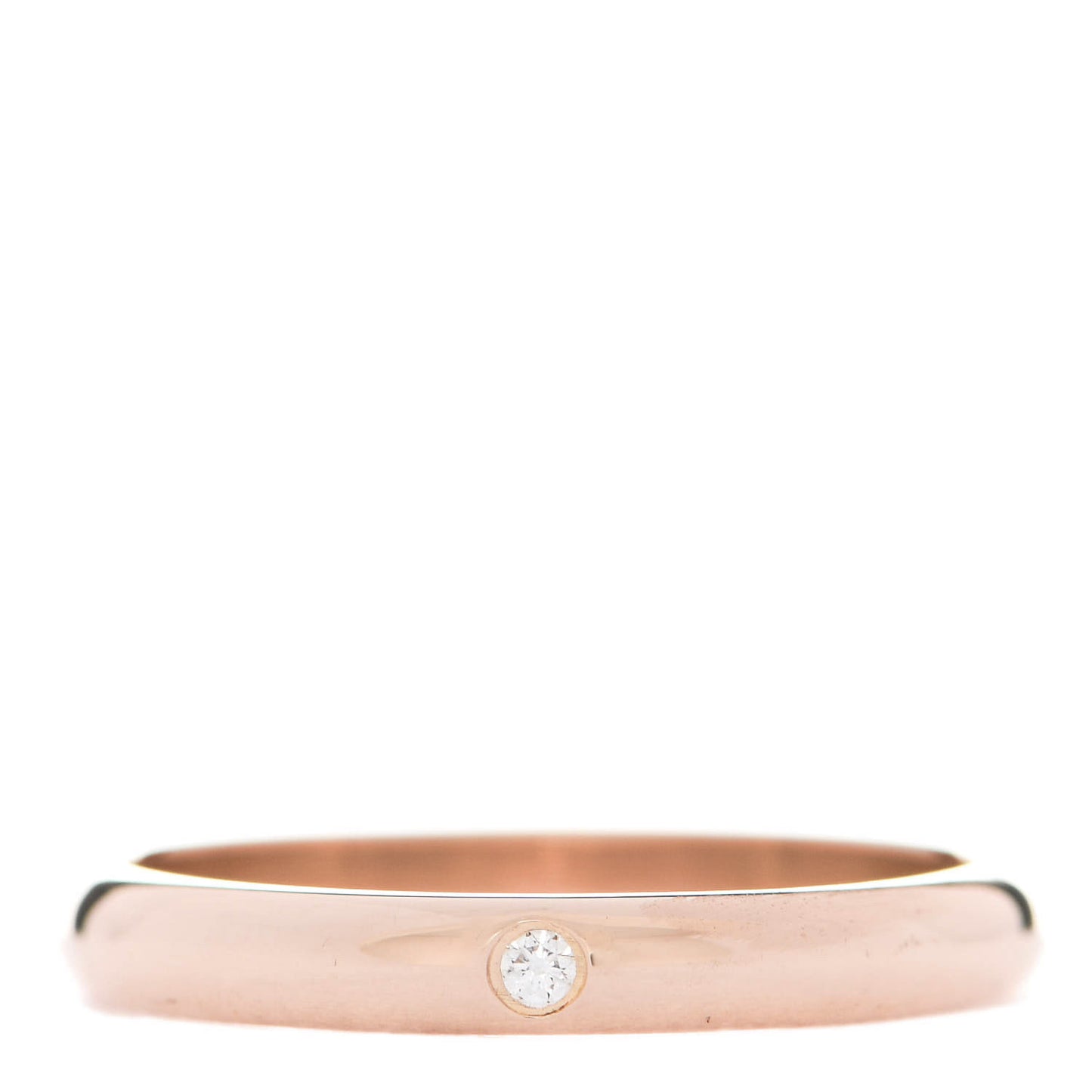 18K Pink Gold Diamond 2.6mm 1895 Wedding Band Ring 49 5