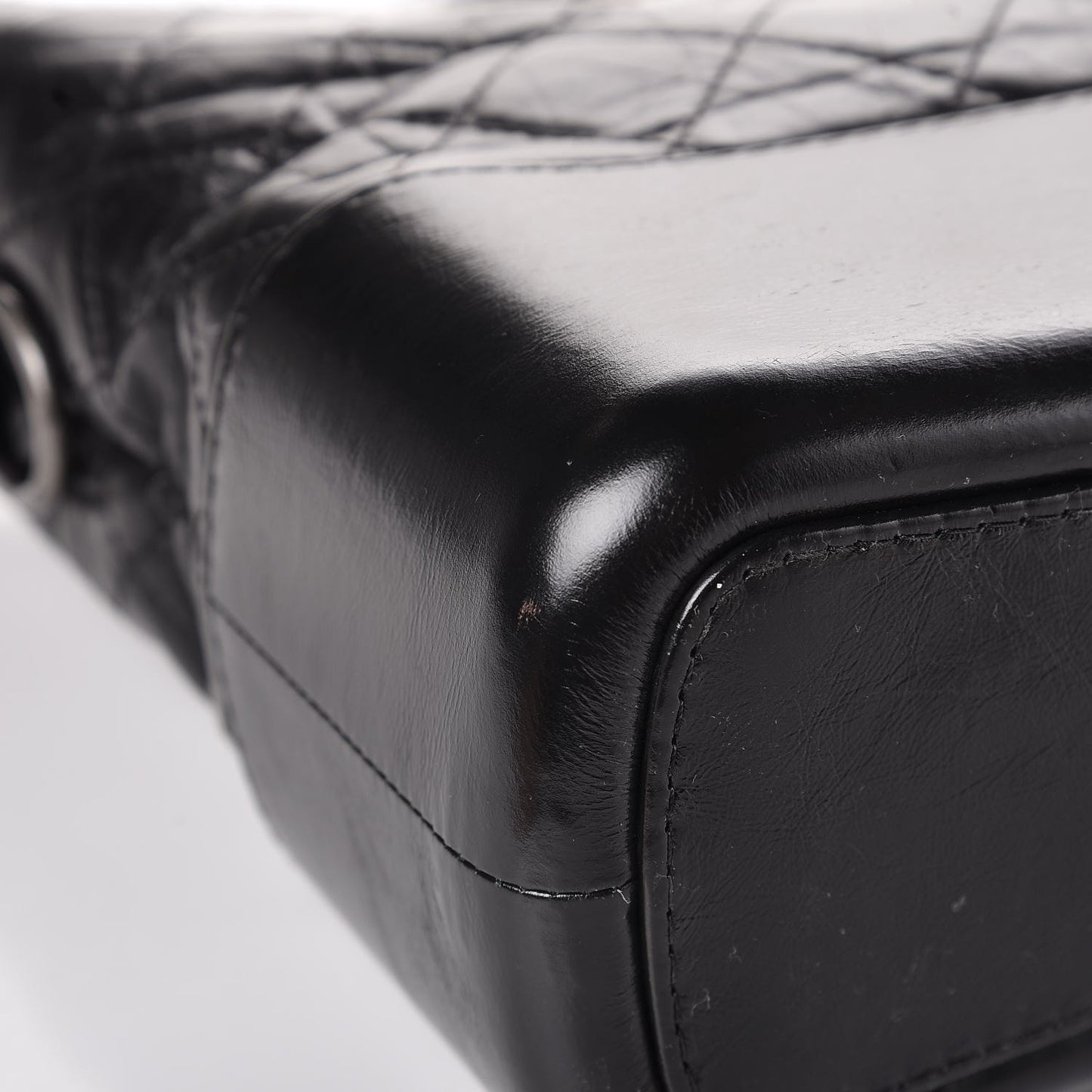 Aged Calfskin Quilted Medium Gabrielle Hobo Black