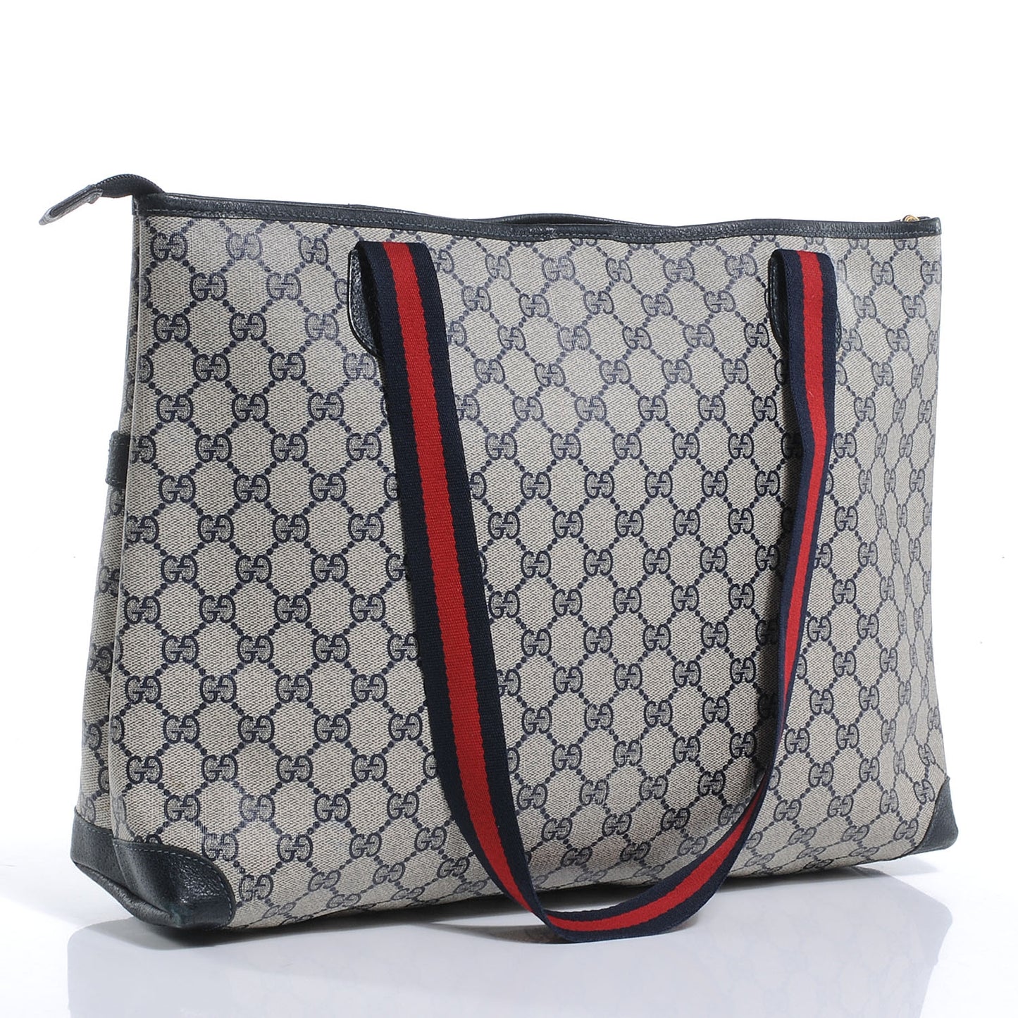 Monogram Web Handle Tote Navy