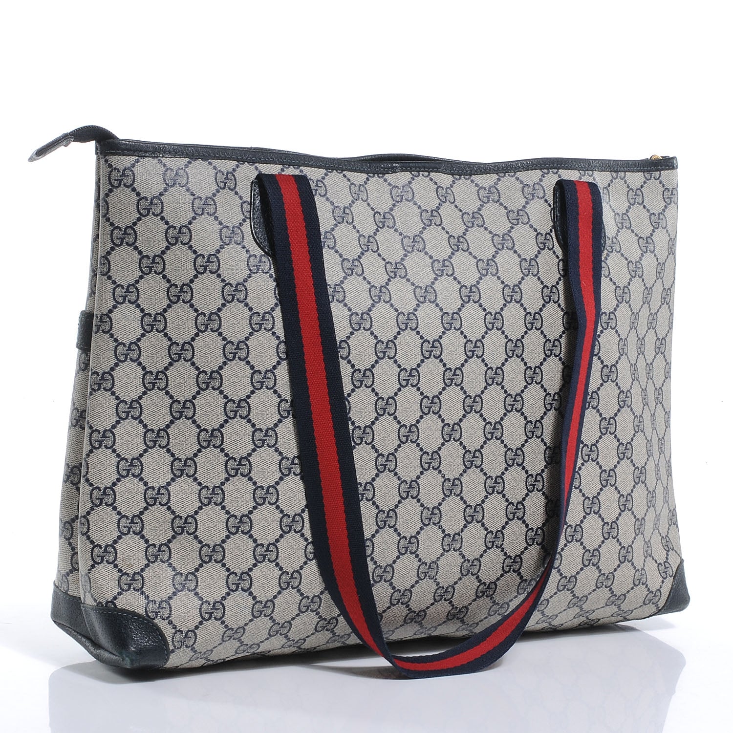 Gucci Monogram Web Handle Tote Navy 3 of 10