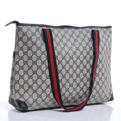 Gucci Monogram Web Handle Tote Navy 3 of 10