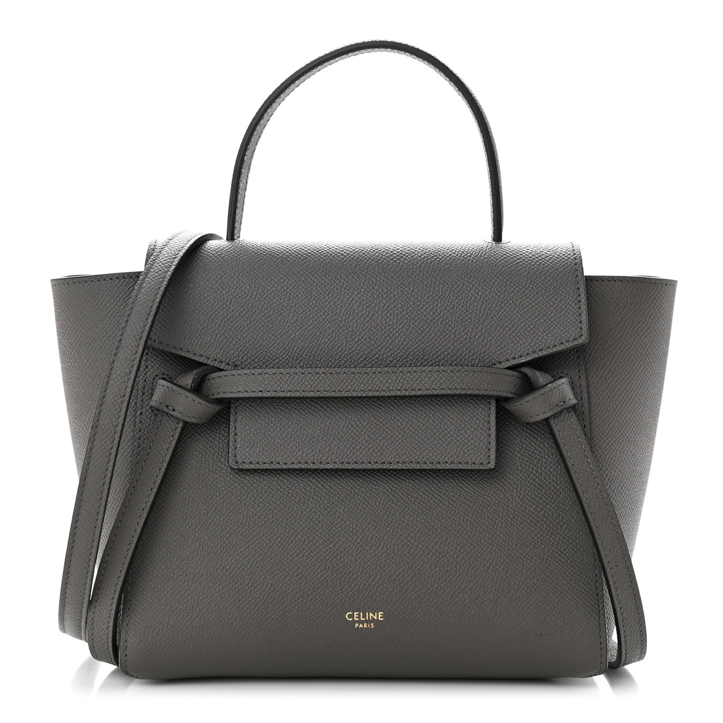 Grained Calfskin Nano Belt Bag Grey