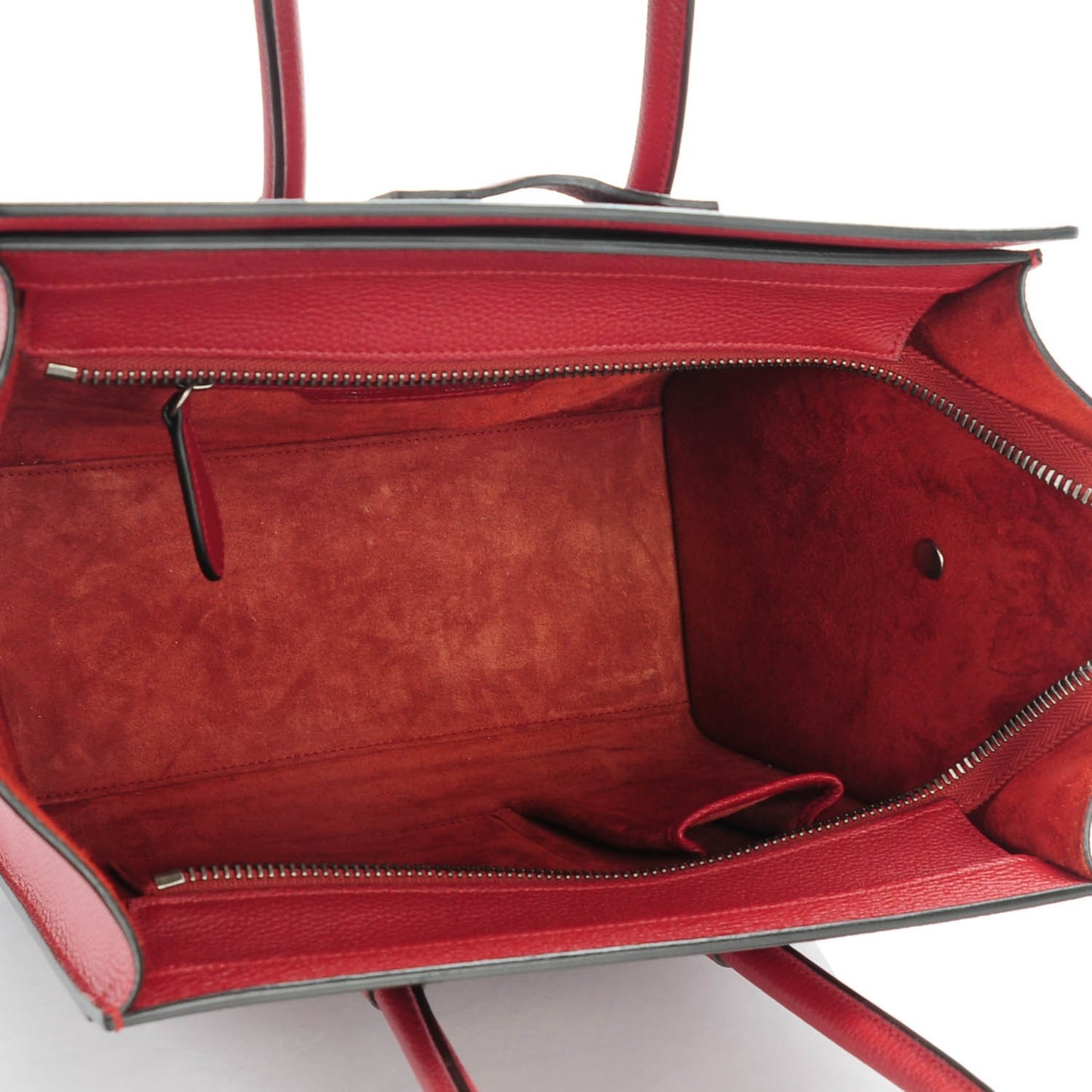 Drummed Calfskin Micro Luggage Merlot