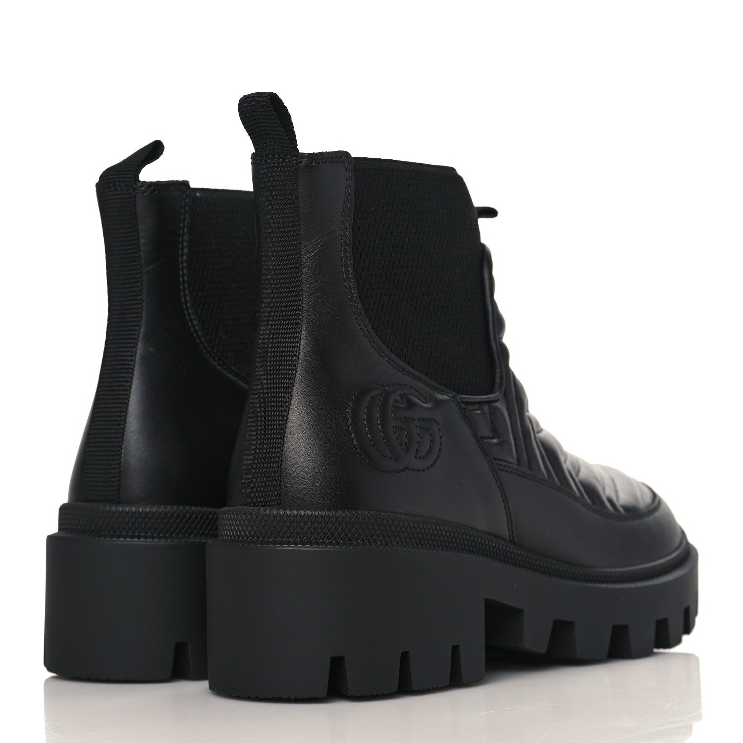 Gucci Calfskin Nappa Matelasse Frances Chelsea Boots 36 Black 4 of 9