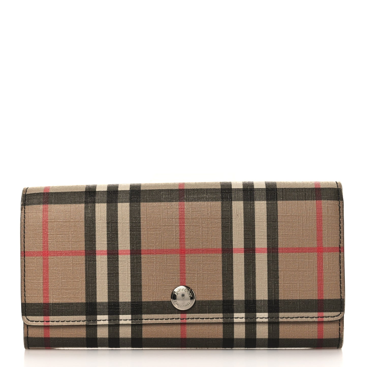 E-Canvas Vintage Check Continental Wallet Archive Beige