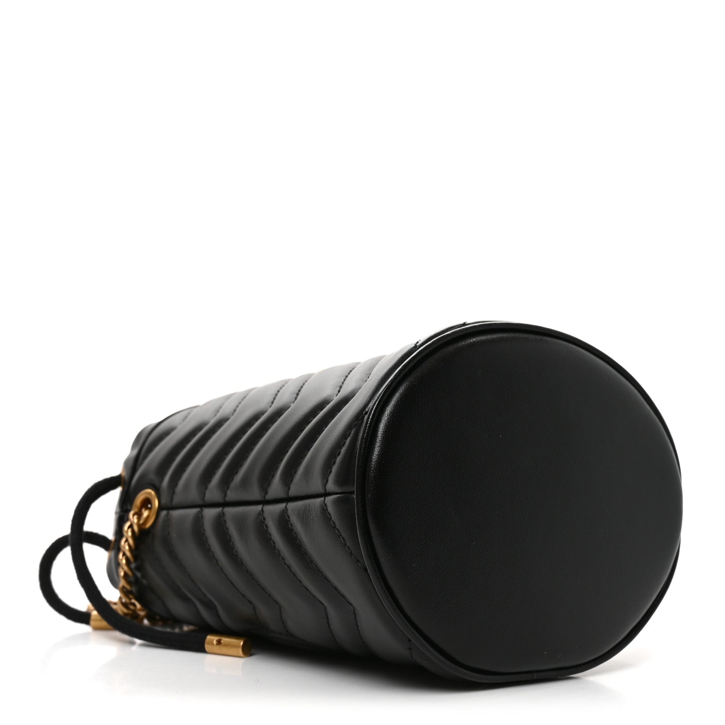 Calfskin Matelasse Mini GG Marmont 2.0 Bucket Bag Black