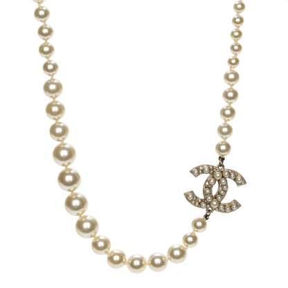Chanel Graduated Pearl CC Short Necklace Gold 1 of 5