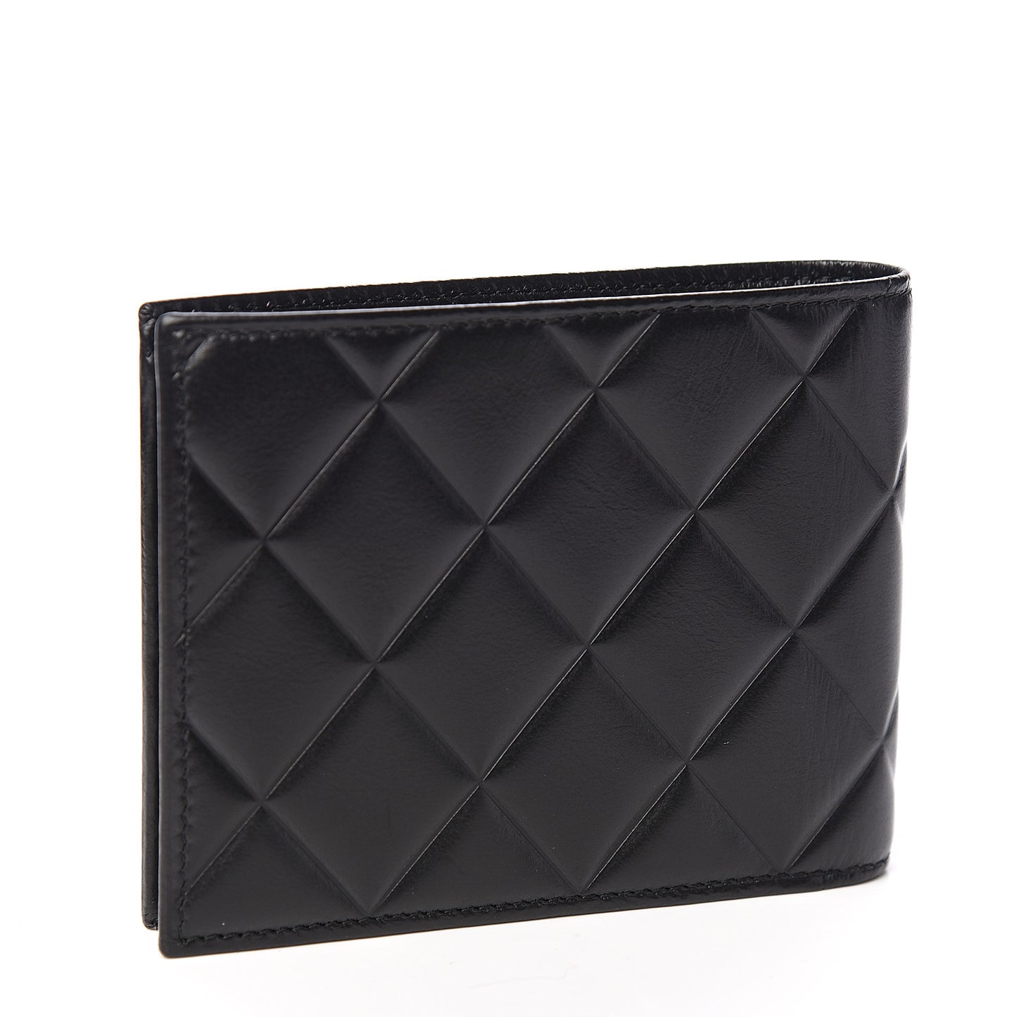 Calfskin Quilted Mens Small Pour Monsieur Wallet Black