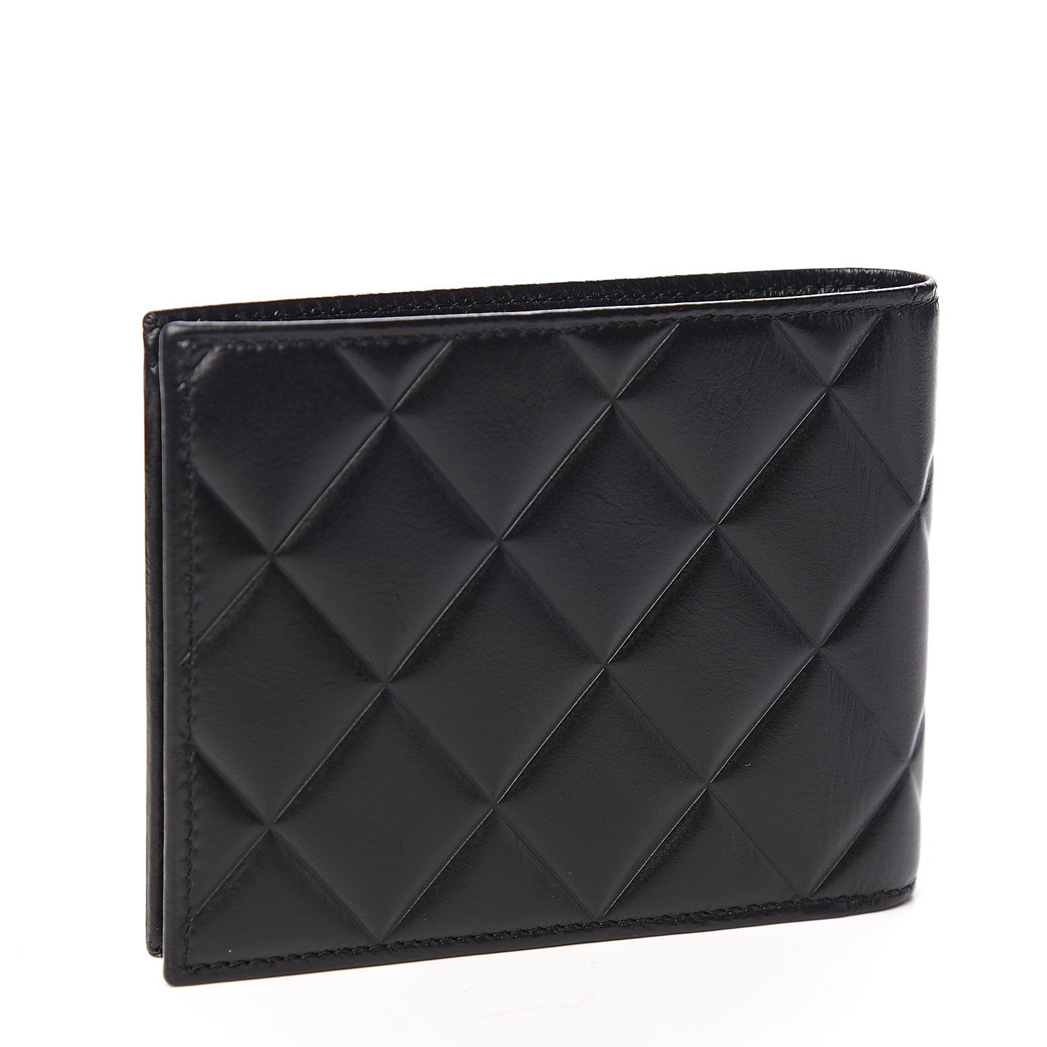 Chanel Calfskin Quilted Mens Small Pour Monsieur Wallet Black 2 of 8