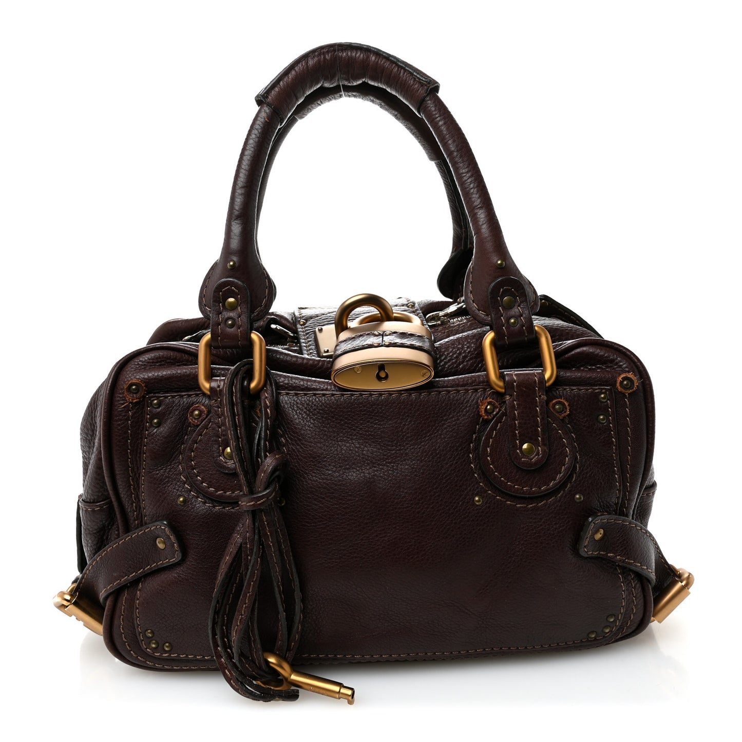 Calfskin Small Paddington Satchel Brown