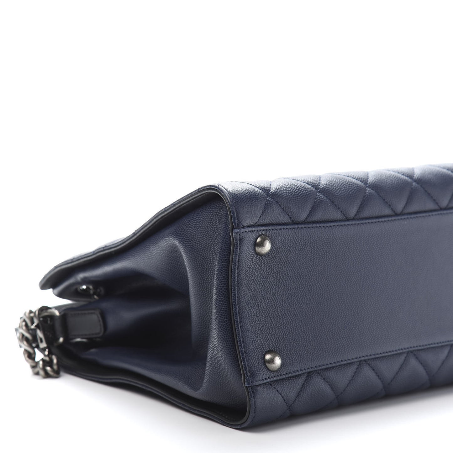 Caviar Quilted Medium CC Bucket Bag Dark Blue