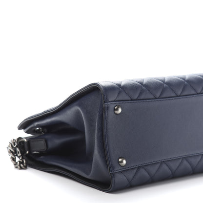 Chanel Caviar Quilted Medium CC Bucket Bag Dark Blue 9 of 11