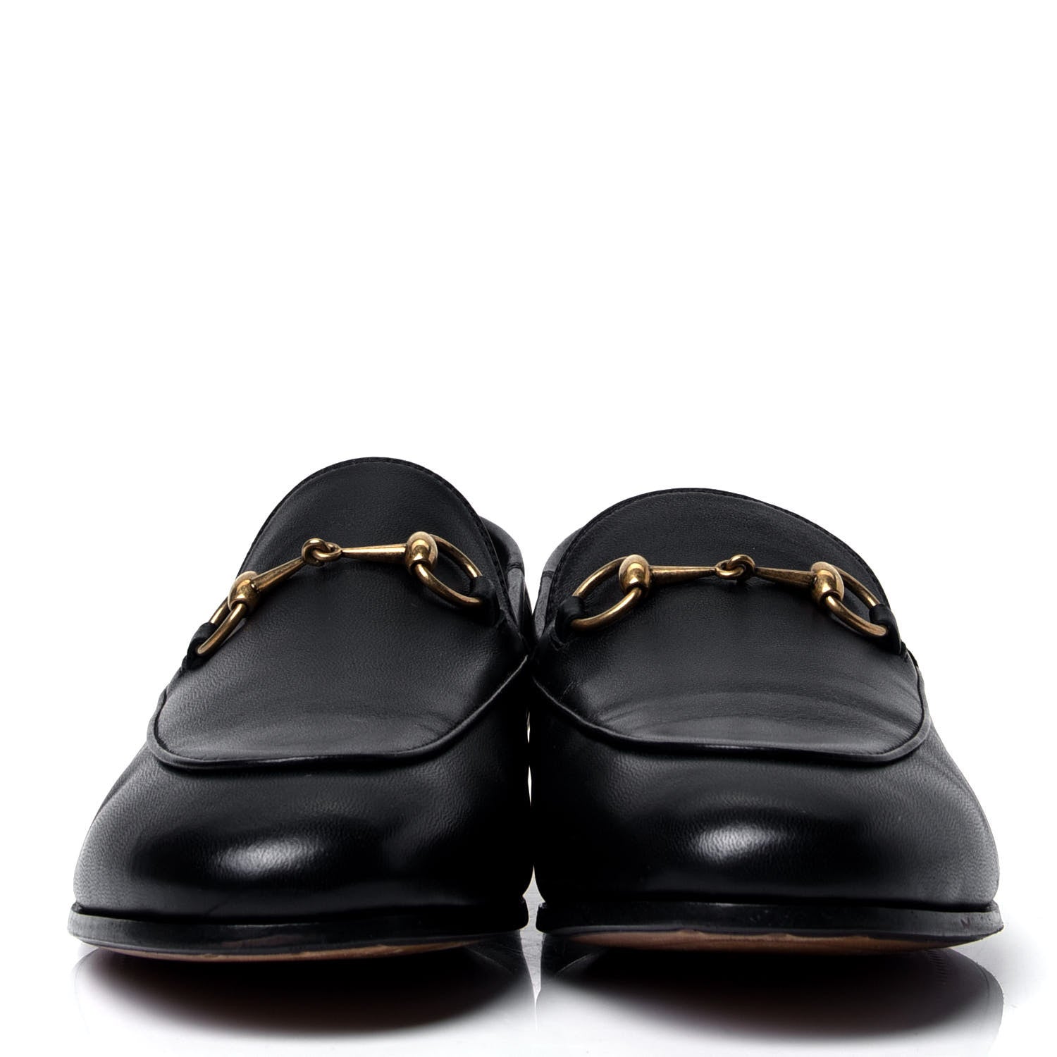Gucci Lambskin Womens Brixton Horsebit Loafers 39.5 Black 2 of 6