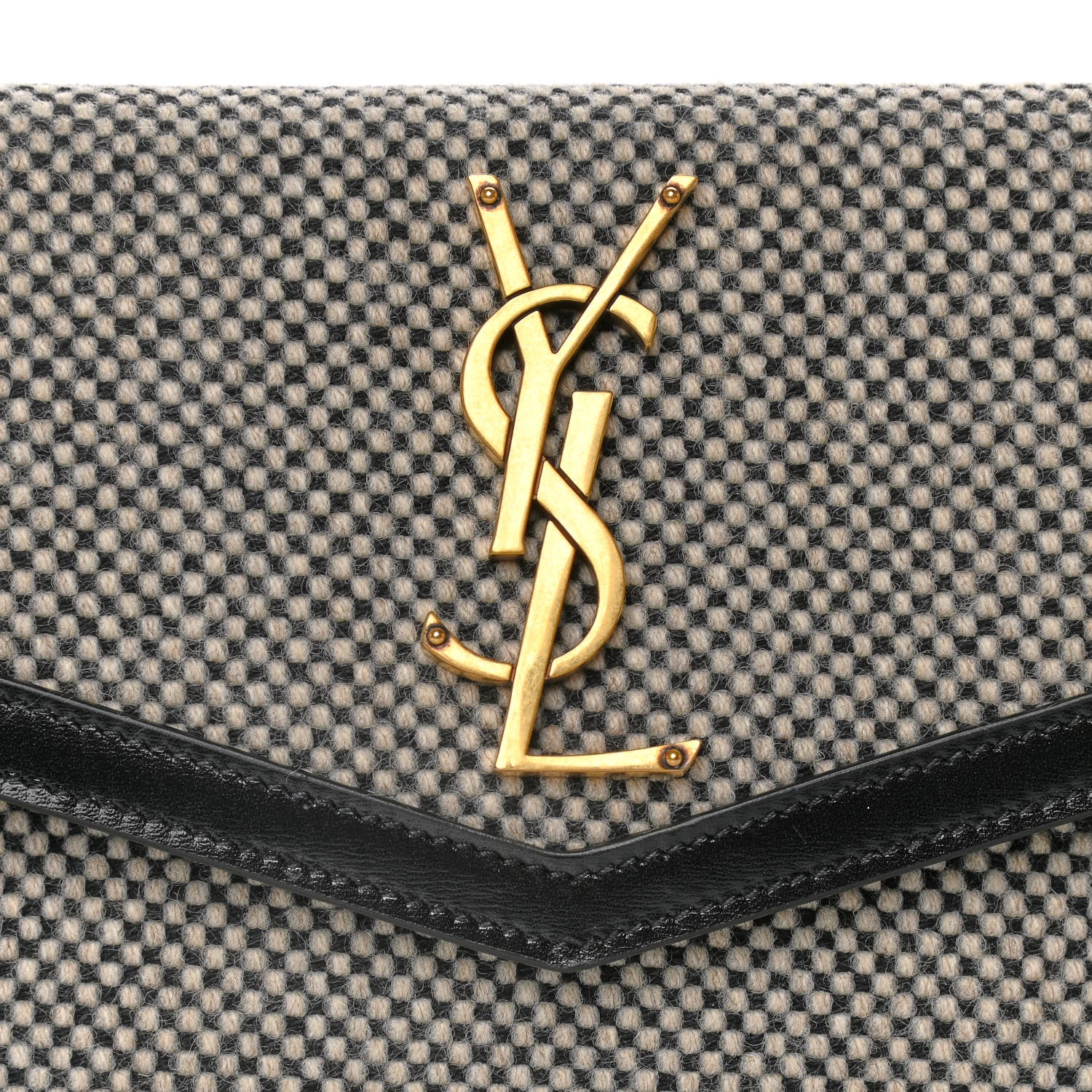 Saint Laurent Canvas Uptown Pouch Black White 10 of 10