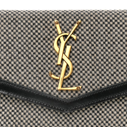 Saint Laurent Canvas Uptown Pouch Black White 10 of 10