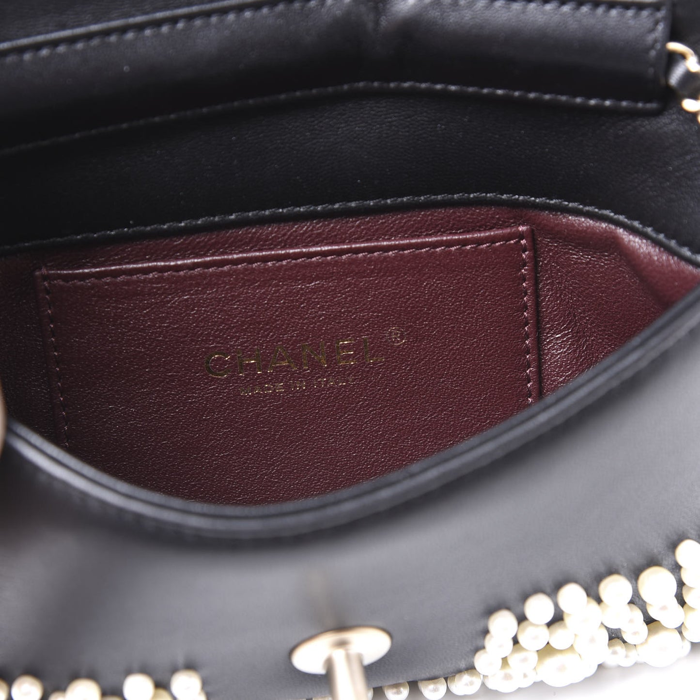 Lambskin Quilted Pearly Flap White