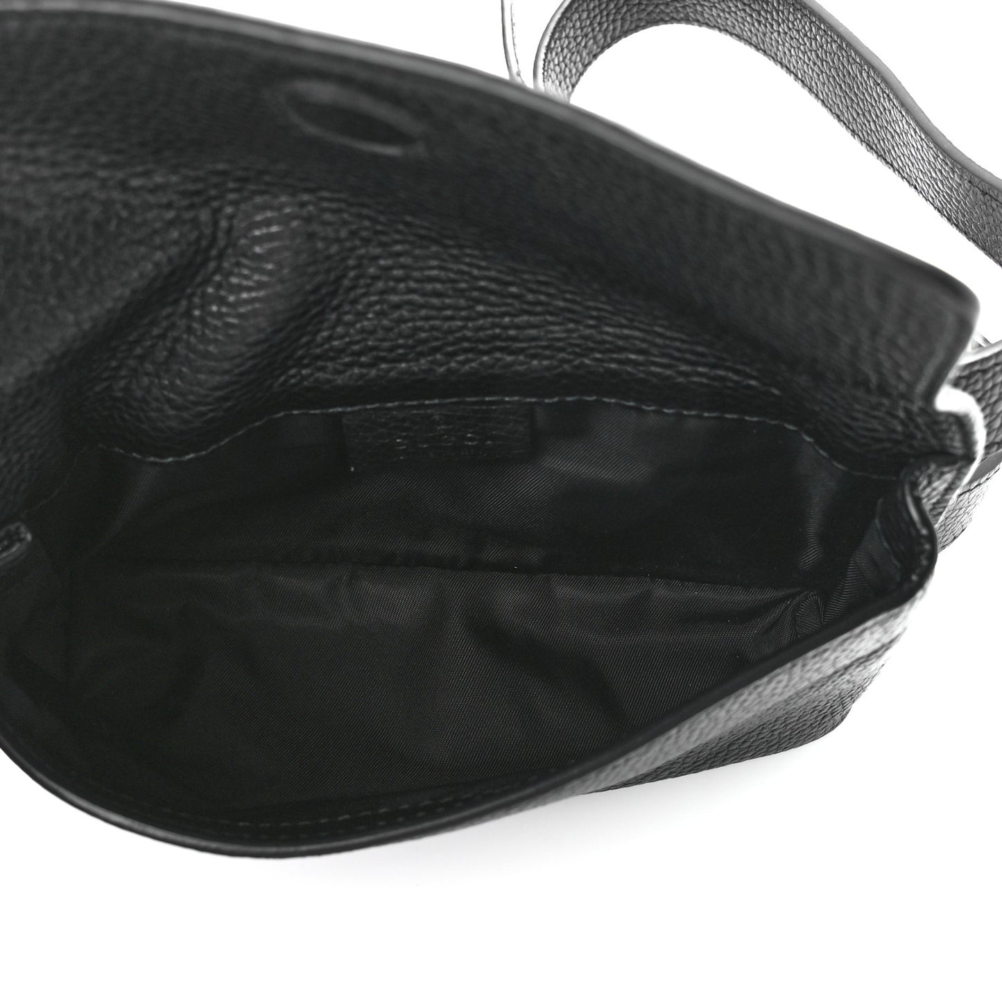 Pebbled Calfskin Soho Flap Belt Bag Black