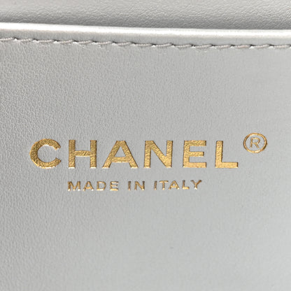 Chanel Shiny Calfskin Quilted Multicolor Small Top Handle White 6 of 17
