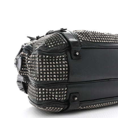 Burberry Prorsum Calfskin Studded Knight Satchel Black 12 of 19