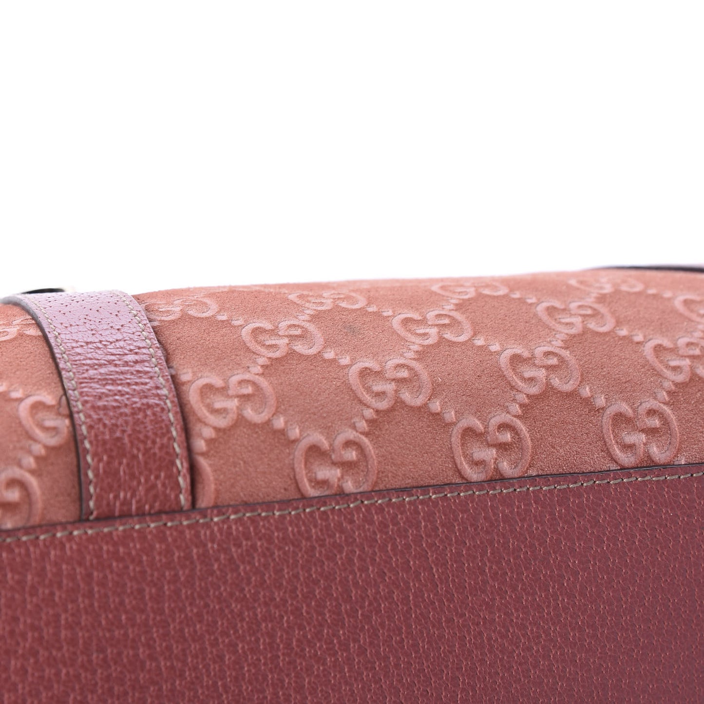 Suede Guccissima Small Abbey Boston Pink