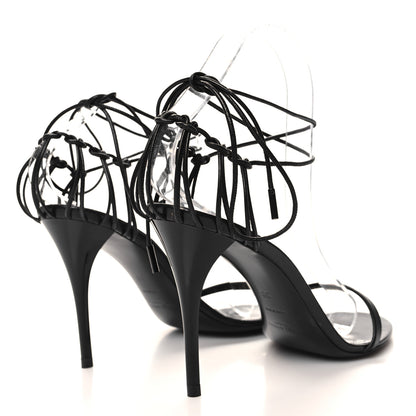 Saint Laurent Calfskin Lexi 90 Ankle Strap Sandals 38 Black 4 of 8