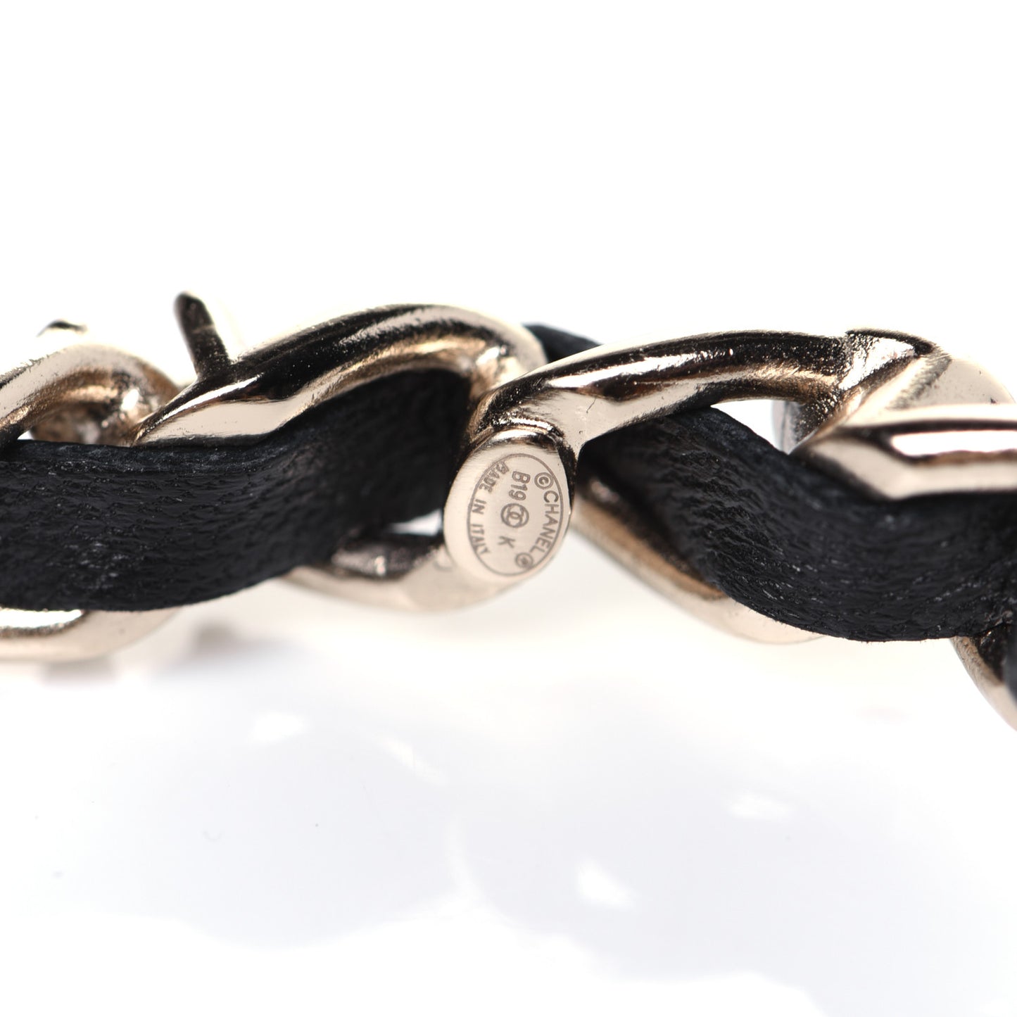 Lambskin Pearl More Is More CC Chain Hoop Earrings Gold Black