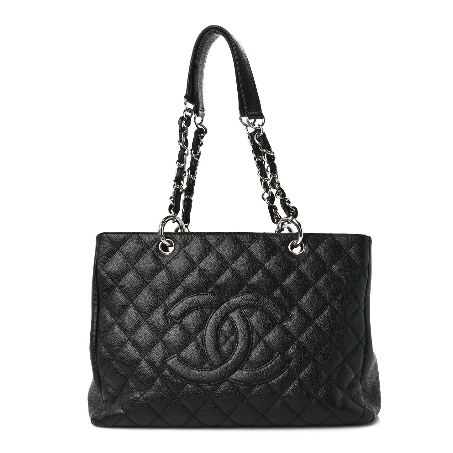 Caviar Quilted Grand Shopping Tote GST Black