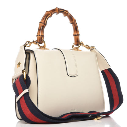 Gucci Calfskin Bamboo Web Medium Dionysus Top Handle Bag White Blue Hibiscus Red 3 of 14