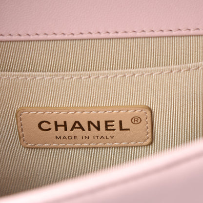 Chanel Lambskin Quilted Medium Chain Detail Boy Flap Light Pink 7 of 10